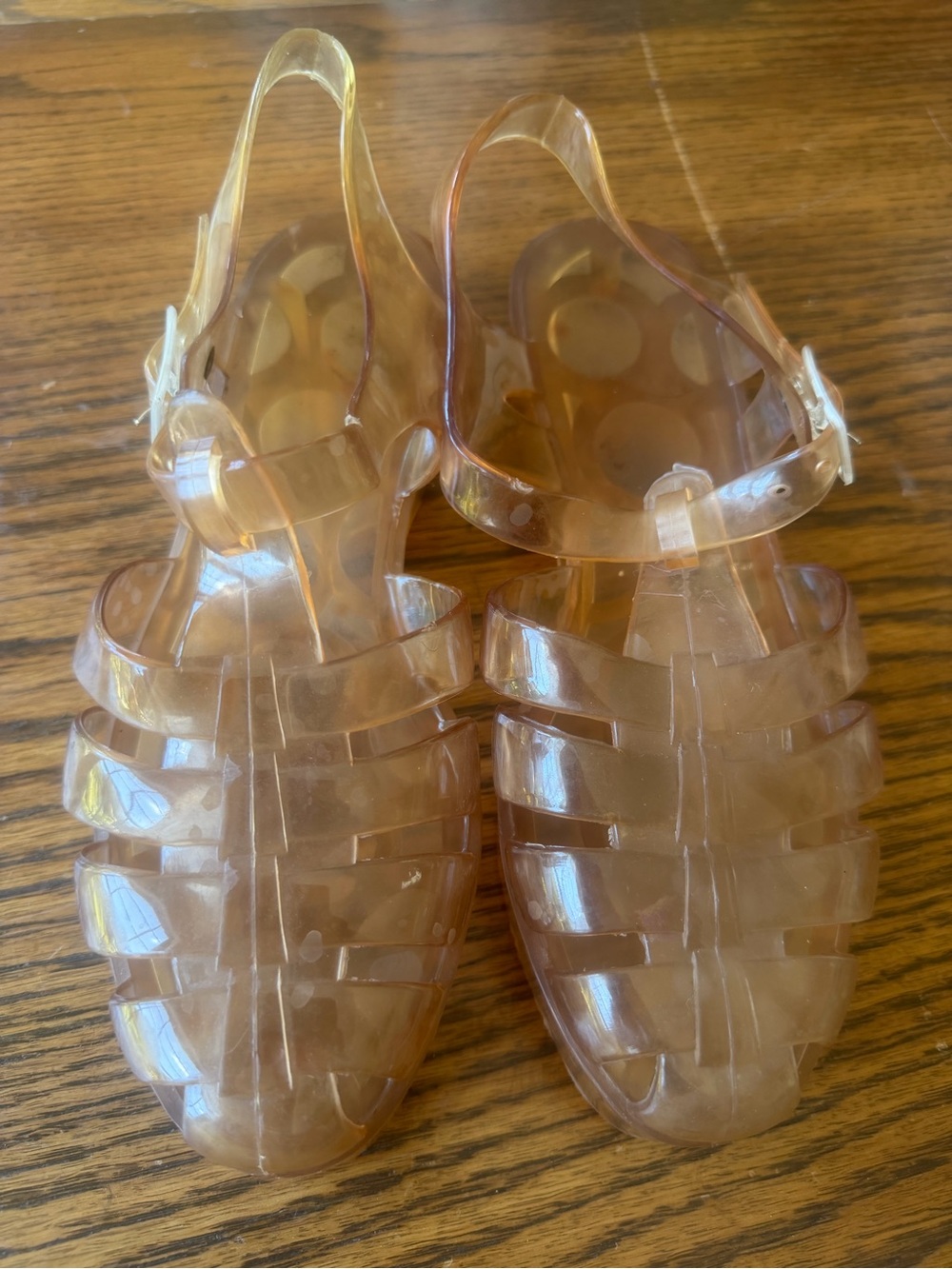Clear Tan Jelly Sandals for Women - Classic Strappy Slingback